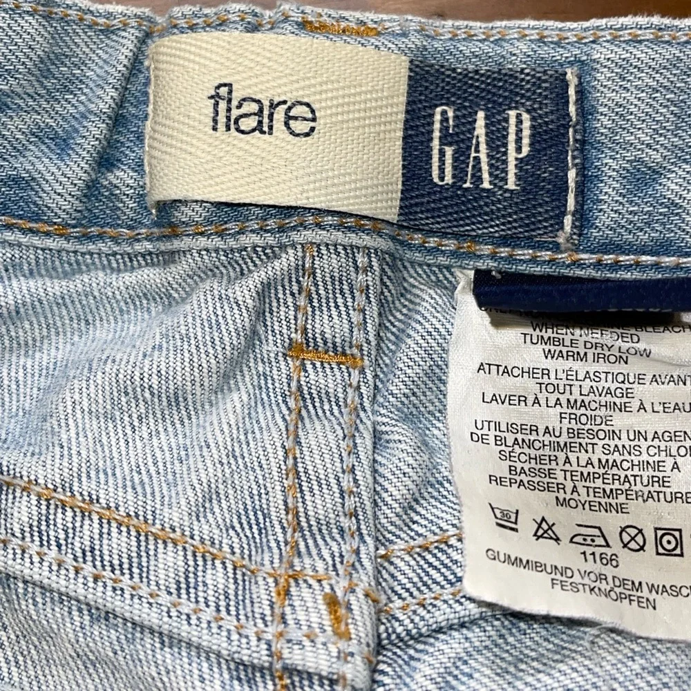 🌸vintage 70s 90s GAP Denim Jeans pants light blue adjustable‎ waist kids s…